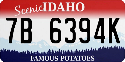 ID license plate 7B6394K