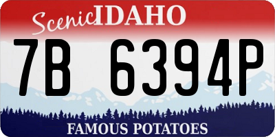 ID license plate 7B6394P