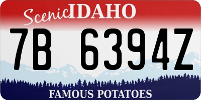 ID license plate 7B6394Z