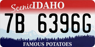 ID license plate 7B6396G