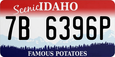 ID license plate 7B6396P