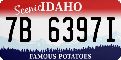 ID license plate 7B6397I