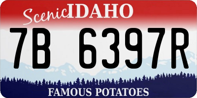 ID license plate 7B6397R