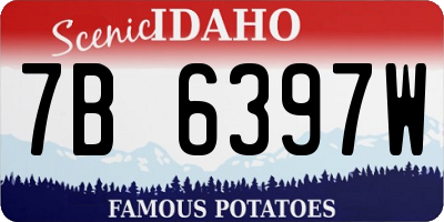 ID license plate 7B6397W