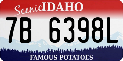 ID license plate 7B6398L
