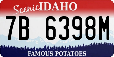 ID license plate 7B6398M