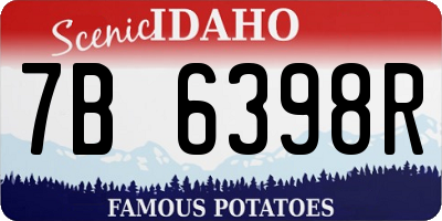ID license plate 7B6398R