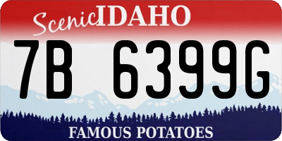 ID license plate 7B6399G