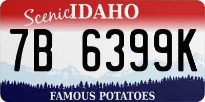 ID license plate 7B6399K