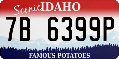 ID license plate 7B6399P