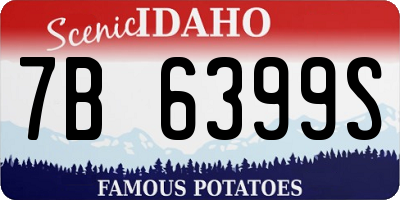 ID license plate 7B6399S