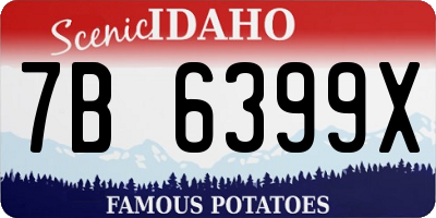 ID license plate 7B6399X