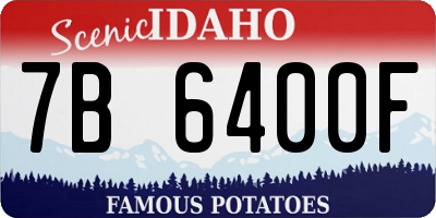 ID license plate 7B6400F