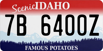ID license plate 7B6400Z