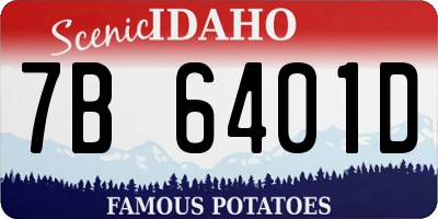 ID license plate 7B6401D