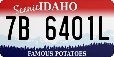 ID license plate 7B6401L