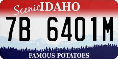 ID license plate 7B6401M