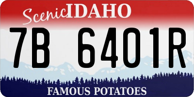 ID license plate 7B6401R