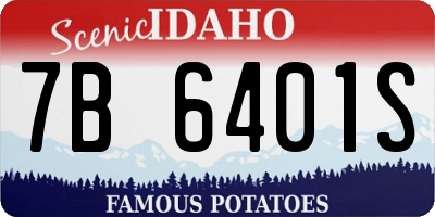 ID license plate 7B6401S