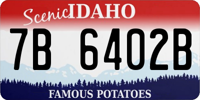 ID license plate 7B6402B