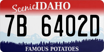 ID license plate 7B6402D