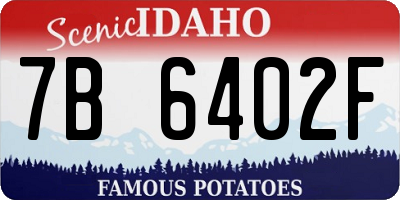 ID license plate 7B6402F