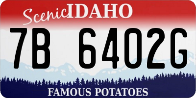 ID license plate 7B6402G