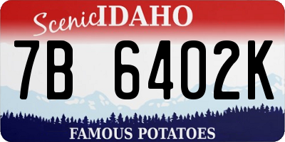 ID license plate 7B6402K
