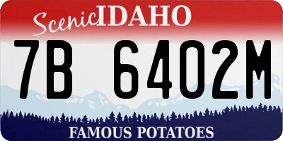 ID license plate 7B6402M