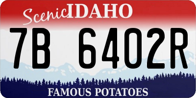 ID license plate 7B6402R
