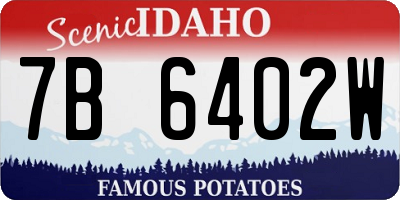 ID license plate 7B6402W
