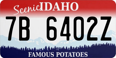 ID license plate 7B6402Z