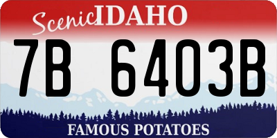 ID license plate 7B6403B