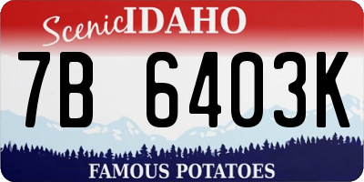 ID license plate 7B6403K