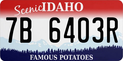 ID license plate 7B6403R