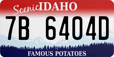 ID license plate 7B6404D