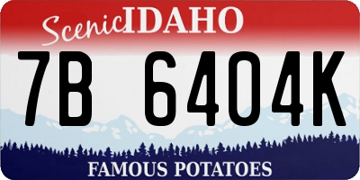 ID license plate 7B6404K