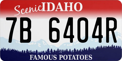 ID license plate 7B6404R