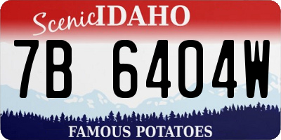 ID license plate 7B6404W