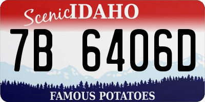ID license plate 7B6406D