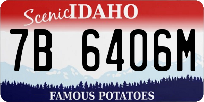 ID license plate 7B6406M