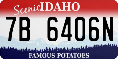 ID license plate 7B6406N