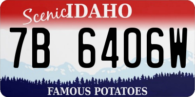 ID license plate 7B6406W