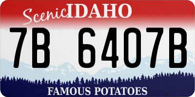 ID license plate 7B6407B