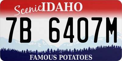 ID license plate 7B6407M