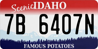 ID license plate 7B6407N
