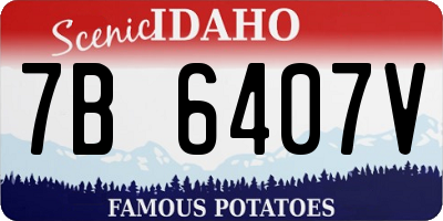 ID license plate 7B6407V