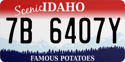 ID license plate 7B6407Y