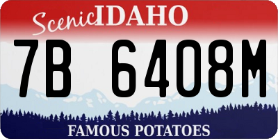 ID license plate 7B6408M