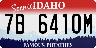 ID license plate 7B6410M